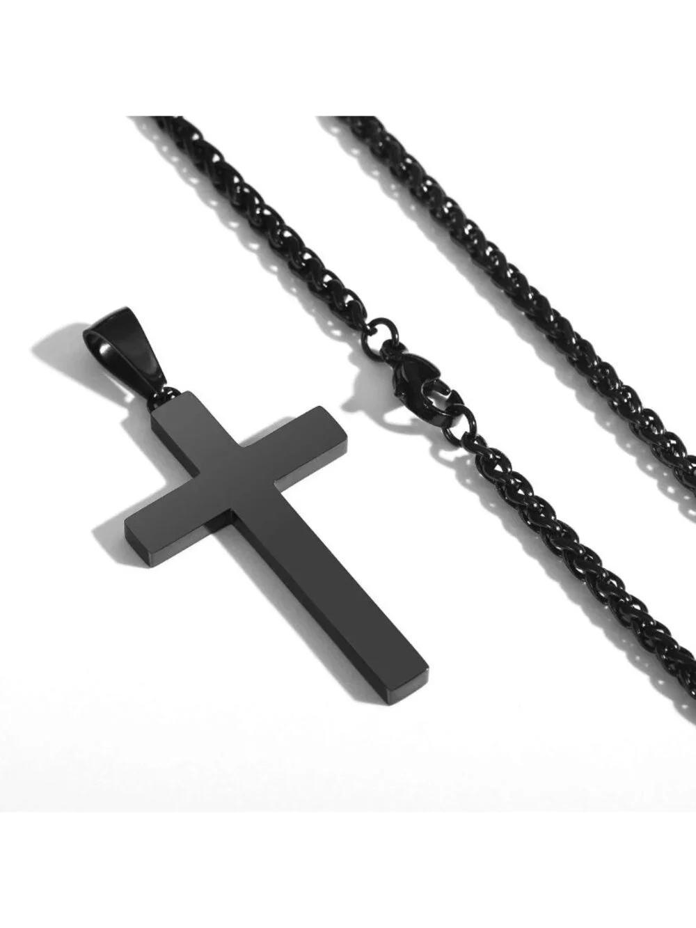 Stylish Stainless Steel Cross Necklace for Men & Boys - Adjustable 16-24
